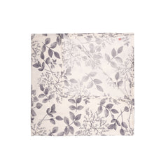Elegant 5-Piece Quilted Bedding Set | King Size | Grey Leaf Botanical Print on White