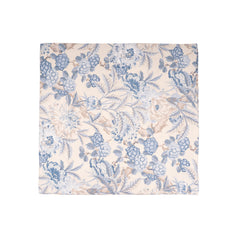 Elegant 5-Piece Quilted Bedding Set | King Size | Cream & Blue-Grey Floral Design