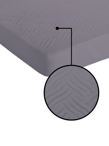 Grey Waterproof Mattress Protector – Fitted Wavy Textured Design
