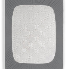 Grey Waterproof Mattress Protector – Fitted Wavy Textured Design