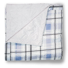 Ultrasonic Reversible Comforter – King Size (90x100 inches) | Black & White with Blue Squares