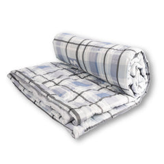 Ultrasonic Reversible Comforter – King Size (90x100 inches) | Black & White with Blue Squares