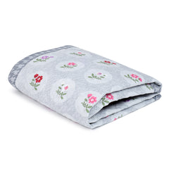 Ultrasonic Reversible Comforter – Floral & Houndstooth (Grey & White) | Queen Size (90x90 inches)