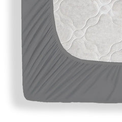 Grey Waterproof Mattress Protector – Fitted Wavy Textured Design