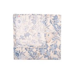 Elegant 5-Piece Quilted Bedding Set | King Size | Cream & Blue-Grey Floral Design