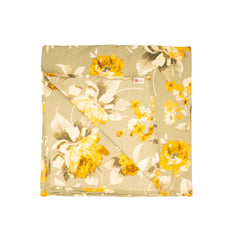 Elegant 5-Piece Quilted Bedding Set | King Size | Light Beige with Yellow & White Floral Design