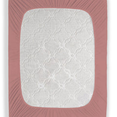 Dusty Rose Waterproof Mattress Protector – Fitted Textured Design