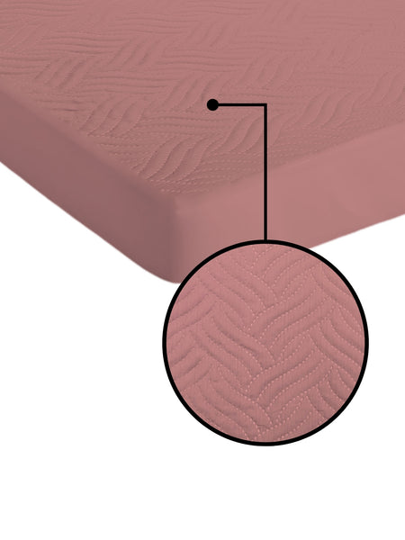 Dusty Rose Waterproof Mattress Protector – Fitted Textured Design