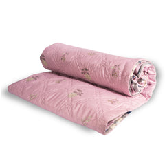 Ultrasonic Reversible Comforter – Baby Pink & Grey (Floral & Circular Patterns) | King Size (90x100 inches)
