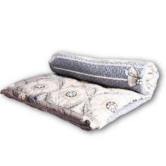 Ultrasonic Reversible Comforter – Baby Pink & Grey (Floral & Circular Patterns) | King Size (90x100 inches)
