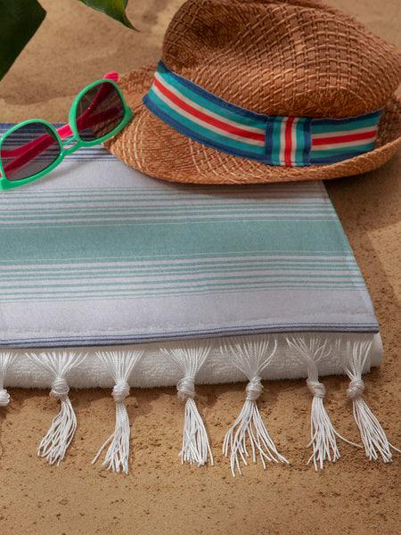 Nautical Striped Turkish Towel | 100% Cotton | Soft & Quick-Drying