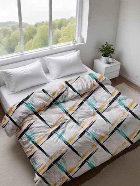 Multicolored Decorative Square Throw Comforter | Vibrant & Cozy | 90x100 inches