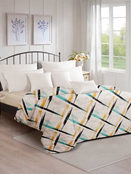 Multicolored Decorative Square Throw Comforter | Vibrant & Cozy | 90x100 inches