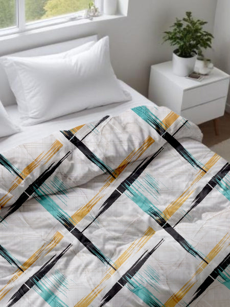 Multicolored Decorative Square Throw Comforter | Vibrant & Cozy | 90x100 inches