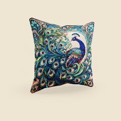Royal Peacock Cushion Cover (14” x 14”)