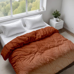 Ultrasonic Comforter – Metallic Brown to Copper Blonde Ombre | Luxurious & Cozy | 90x100 inches