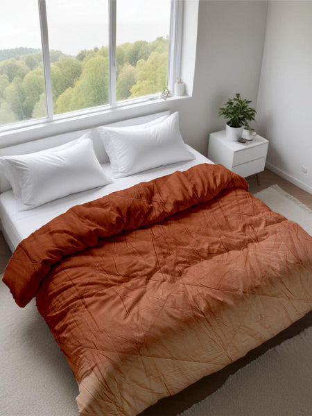 Ultrasonic Comforter – Metallic Brown to Copper Blonde Ombre | Luxurious & Cozy | 90x100 inches