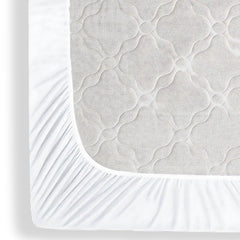 Milky White Waterproof Mattress Protector – Fitted Textured Design