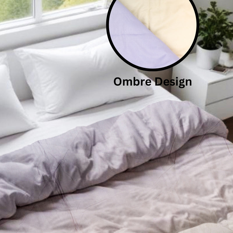 Ultrasonic Quilted Comforter – Lilac Ombre | Lightweight & Cozy | 90x100 inches