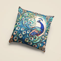 Royal Peacock Cushion Cover (14” x 14”)