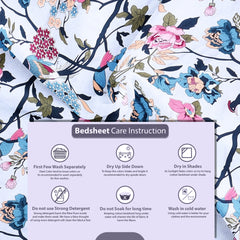 Birdsong Bloom Cotton Blend Bedsheet
