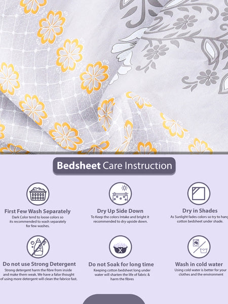 Sunlit Grace Cotton Blend Bedsheet