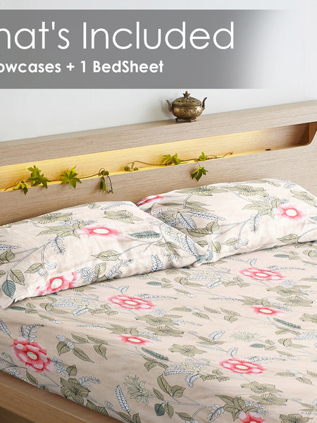 Floral Bliss Cotton Blend King Size BedSheet