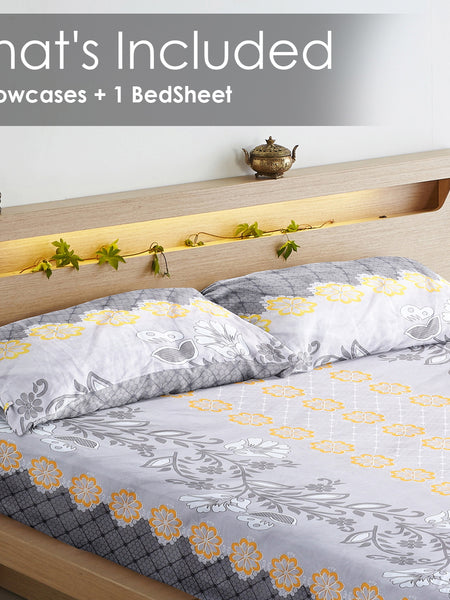Sunlit Grace Cotton Blend Bedsheet