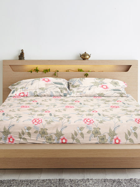 Floral Bliss Cotton Blend King Size BedSheet