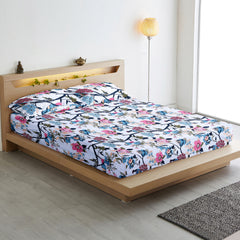 Birdsong Bloom Cotton Blend Bedsheet
