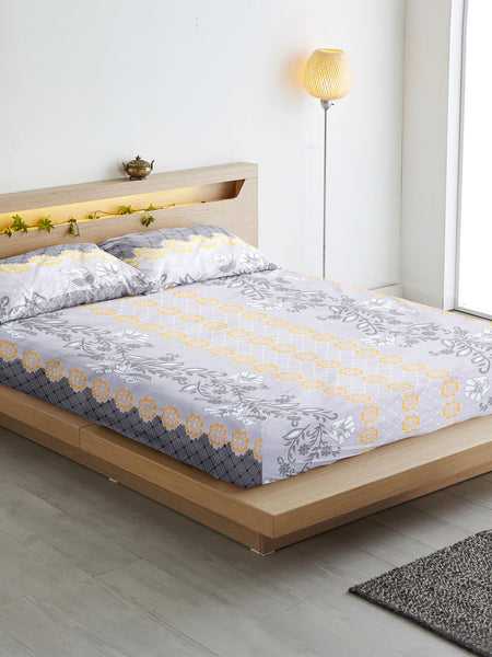 Sunlit Grace Cotton Blend Bedsheet