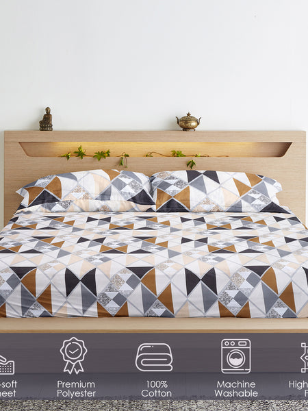 Geometric Harmony Super-Soft Double Bedsheet