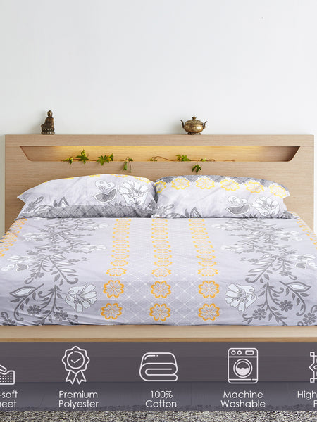 Sunlit Grace Cotton Blend Bedsheet